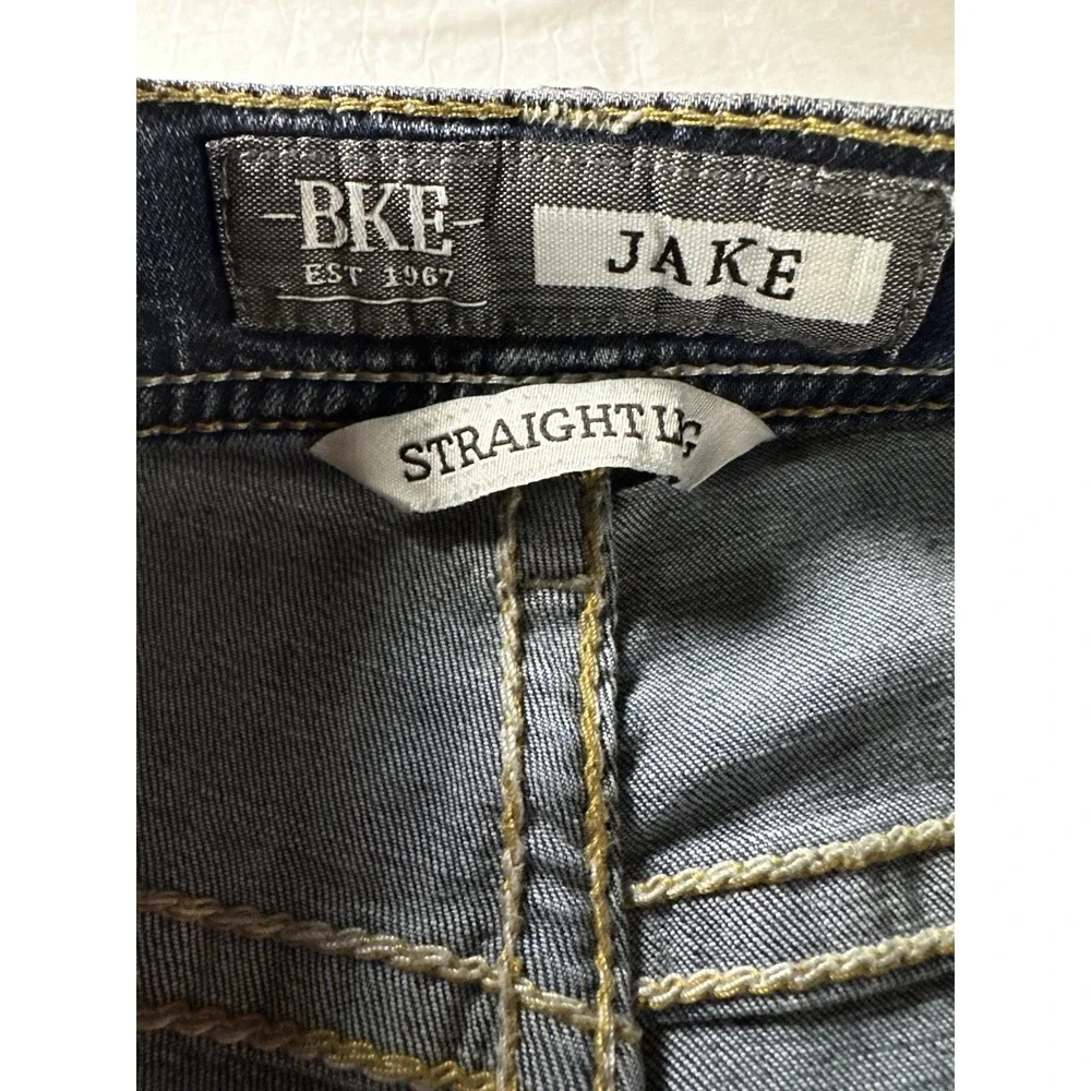 BKE Buckle Jeans Womens 30x30 Blue Denim Jake Straight Distressed Capri Ankle - Picture 6 of 16